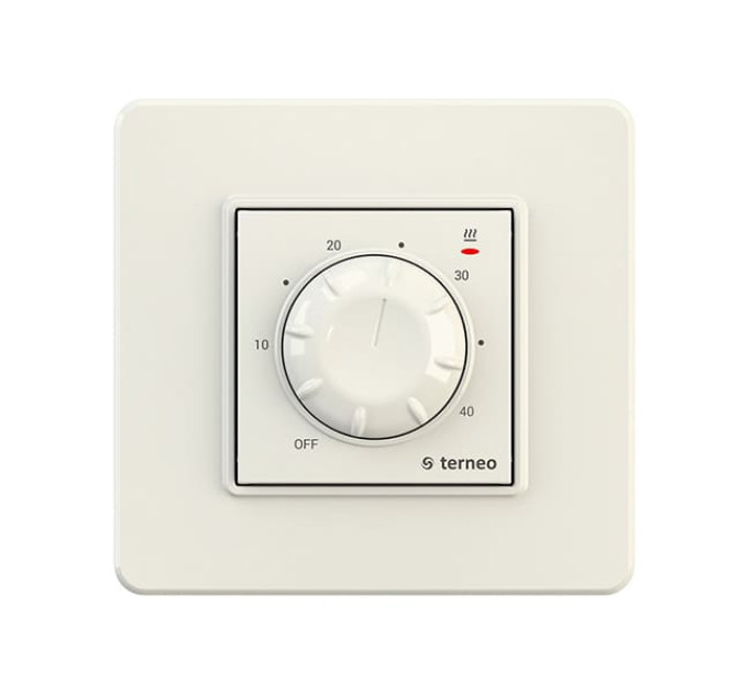Механічний терморегулятор для теплої підлоги Terneo rtp, молочний білий