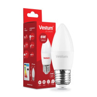 Светодиодная лампа VESTUM C37 6W 4100K 220V E27 1-VC-1301