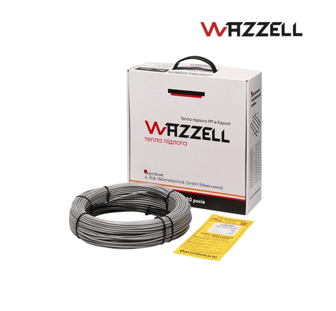 Нагрівальний кабель Wazzell  Easyheat,2000 Вт, (10.0-11.8м²), 20 Вт/м.п, 100,0 м