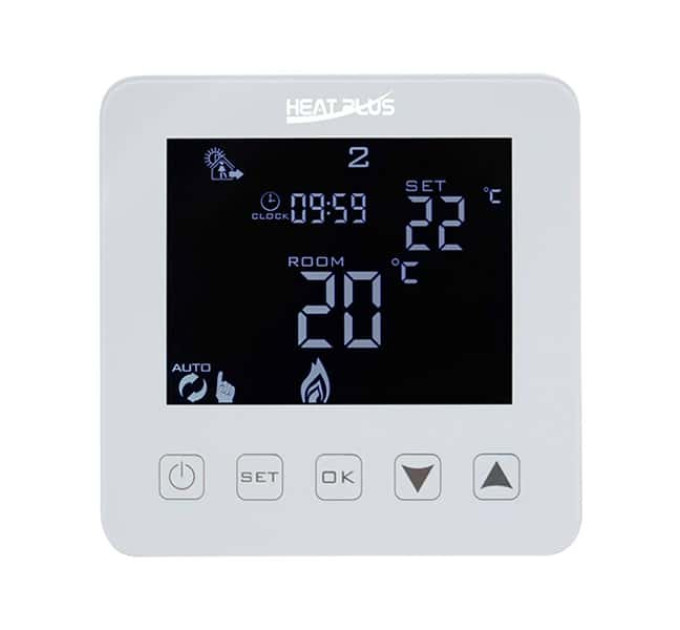 Сенсорний програмований терморегулятор для теплої підлоги Heat Plus BHT-320 White