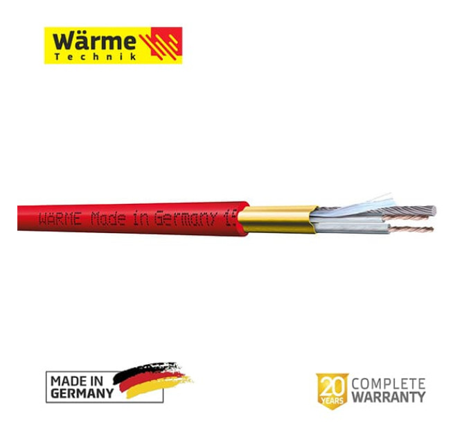 Тонкий Двожильний Нагрівальний Кабель Wärme Twin Flex Cable 450 W (2.4-3.0м²), 15 Вт/м.п, 30,0 м